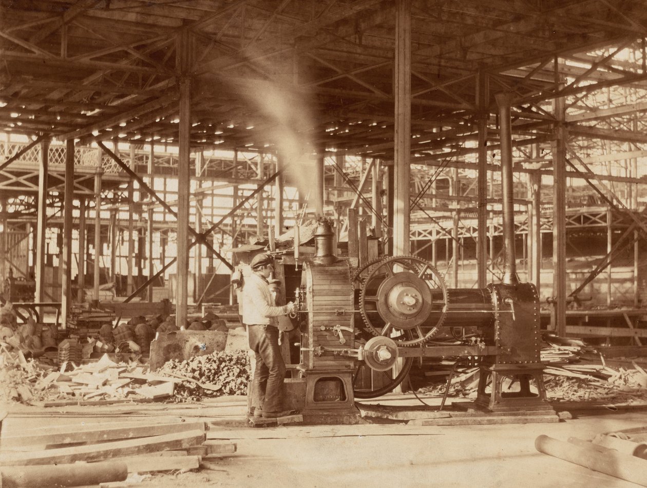 Steam Engine Near the Grand Transept, Crystal Palace, 1851 by Philip Henry Delamotte