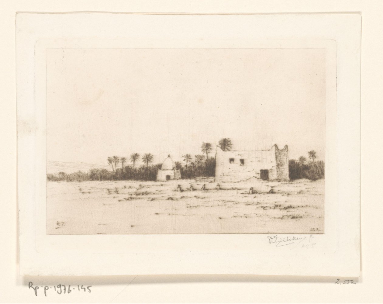 Cemetery in an Oasis by Philip Zilcken (signed by artist)