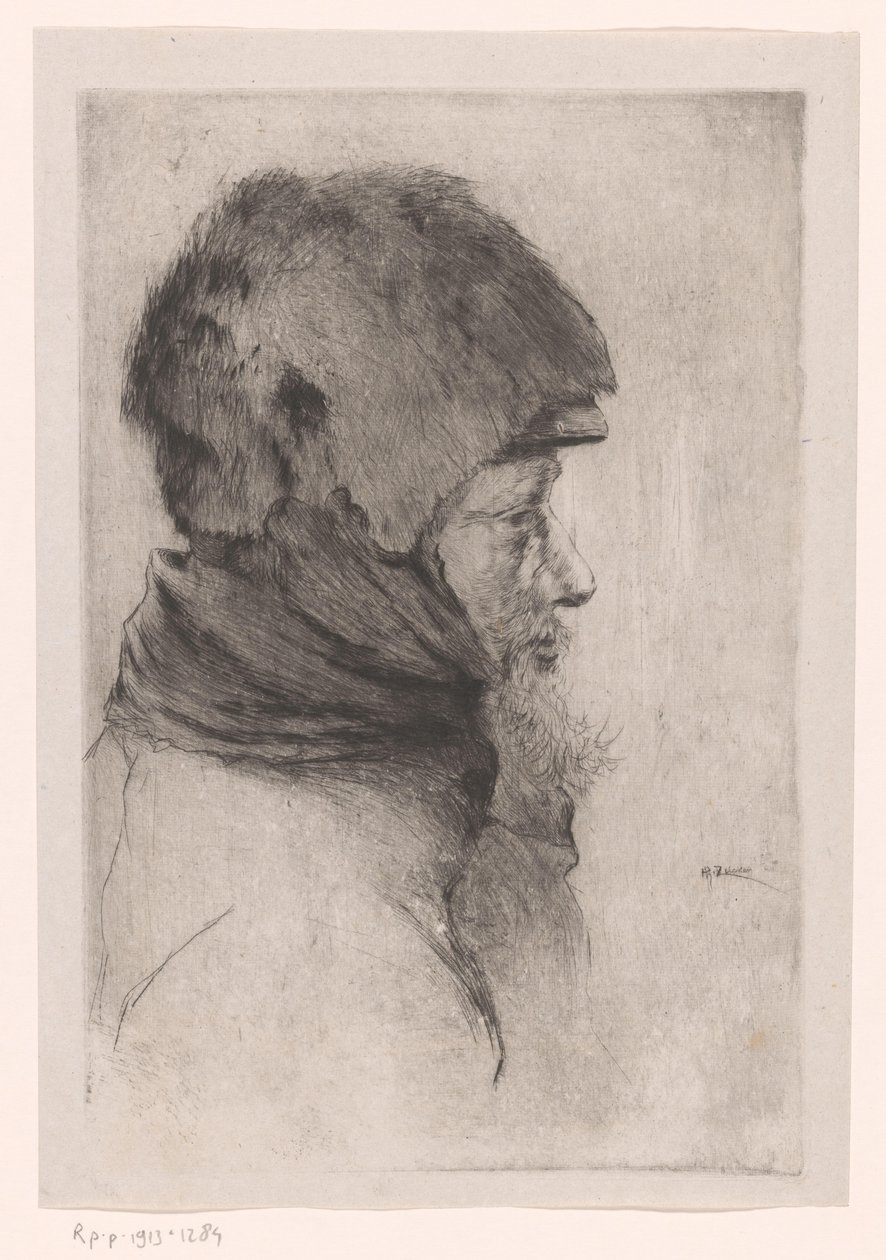 Head of an Old Man, in Profile (original title: Old Beggar) by Philip Zilcken