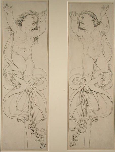 The Left and Right Genie on the Amaryllis Plant, 1809 by Philipp Otto Runge