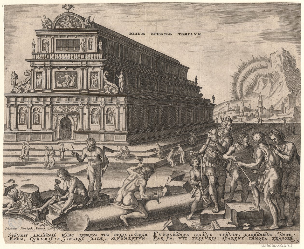The Temple of Diana at Ephesus from the series The Eighth Wonders of the World After Maarten van Heemskerck by Philipp Galle