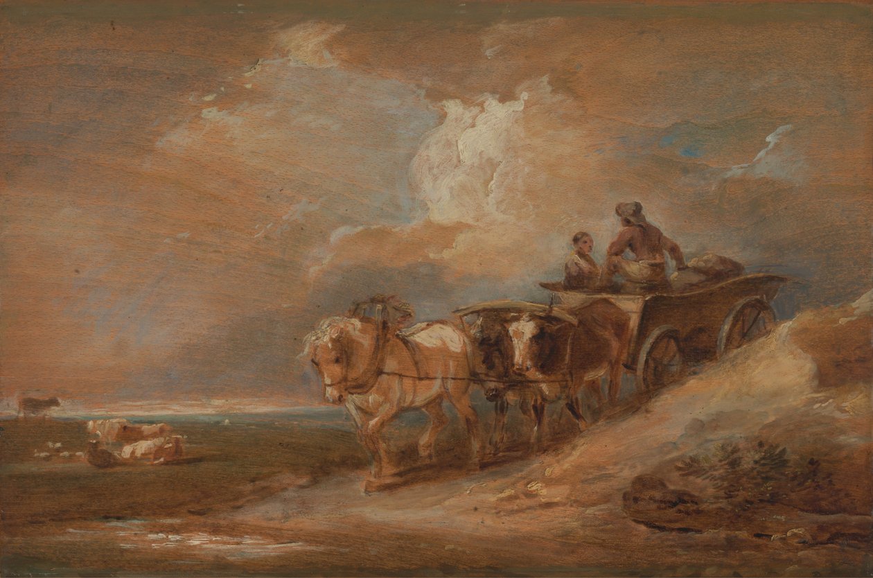 Landscape with Horse and Oxen Cart by Philippe-Jacques de Loutherbourg