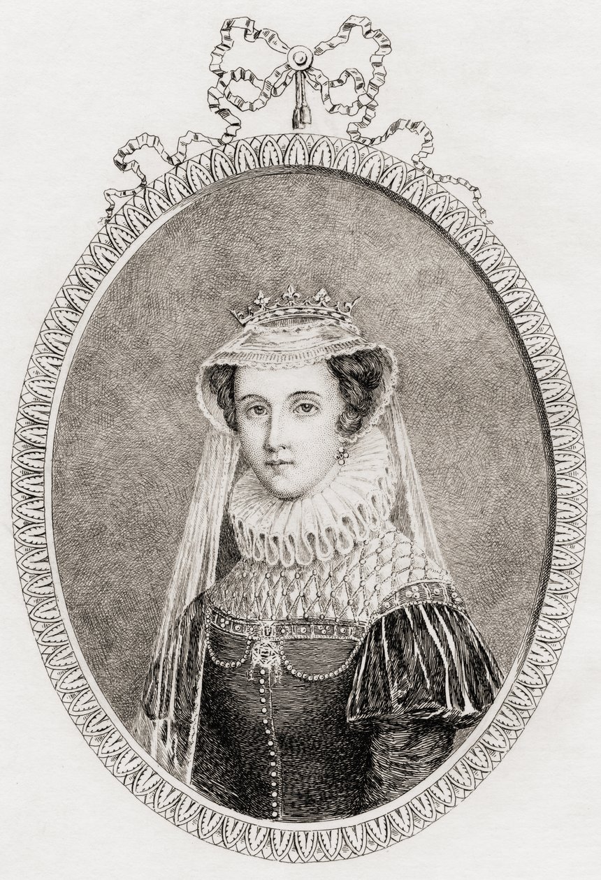 Mary Queen of Scots (1542-87) also Mary Stuart by Philippe after Mercier