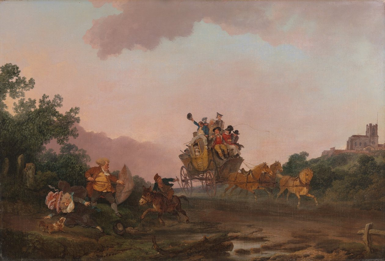 Revellers on a Coach by Philippe-Jacques de Loutherbourg