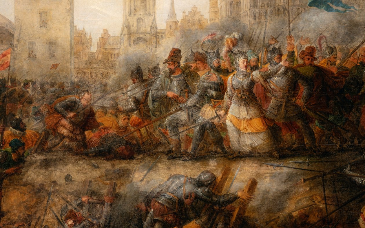 Defense of Tournai by the Princess of Epinoy by Philippe Auguste Hennequin