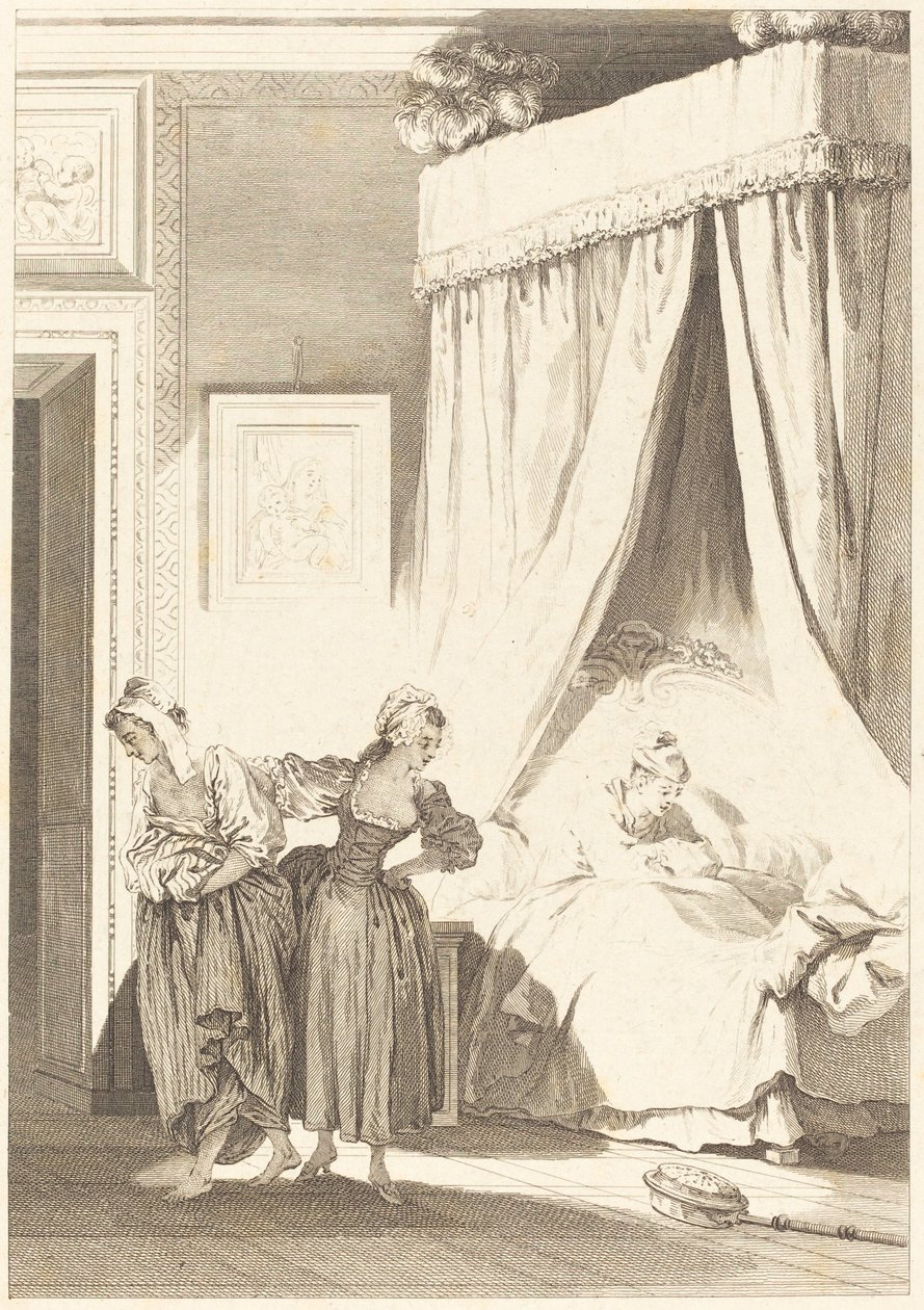 The Wager of the Three Gossips: The Maid by Philippe Triere and Antoine Jean Duclos after Jean Honoré Fragonard