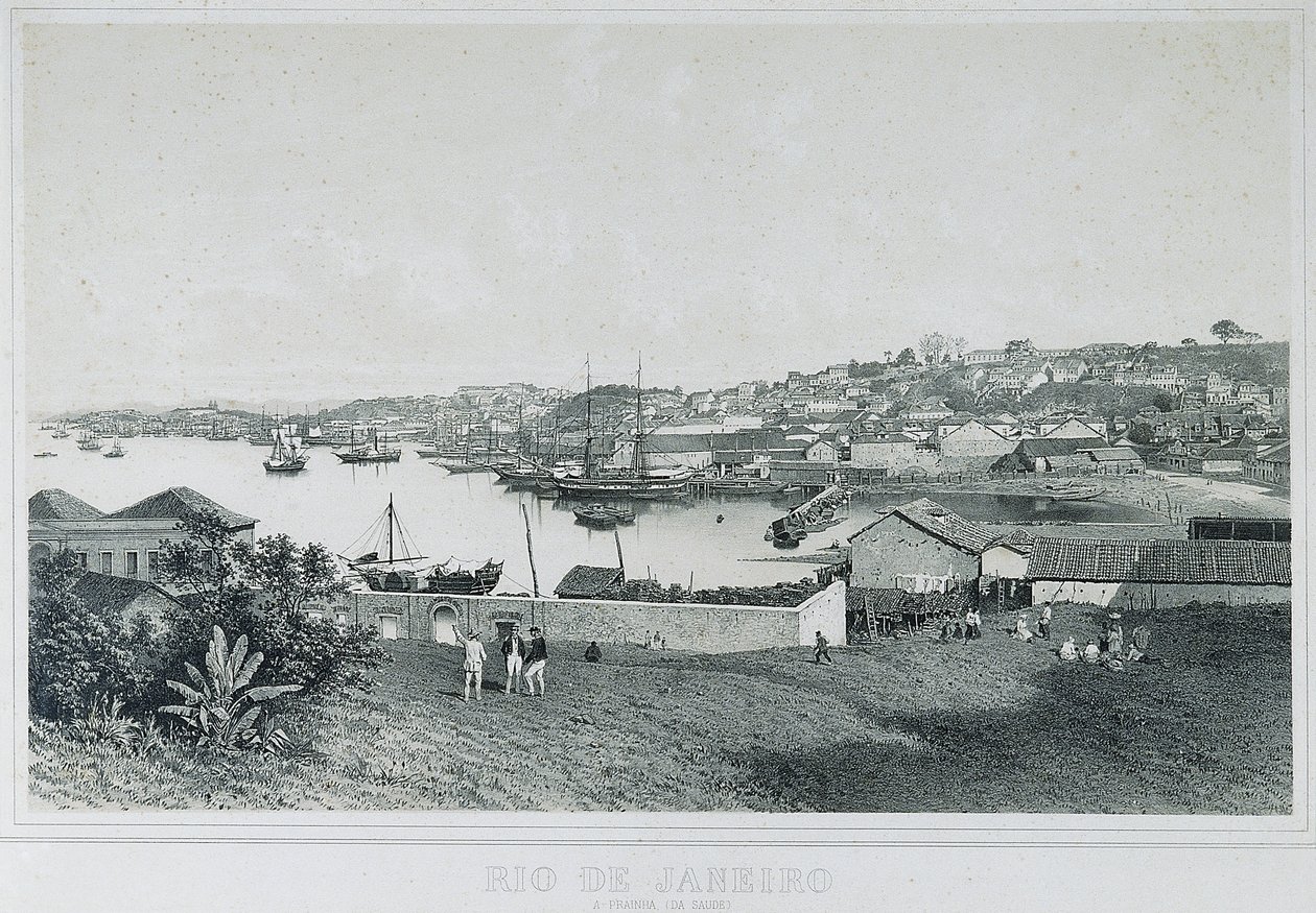 Nine Panoramic Views of Rio de Janeiro: A Prainha (da Saude) by Philippe and Ciceri Eugene Benoist