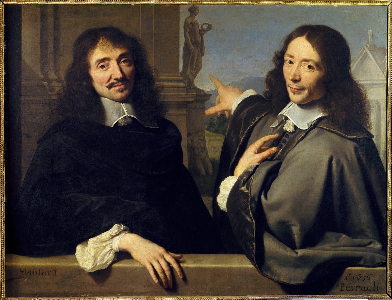 Portrait of Francois Mansart and Claude Perrault by Philippe de (attr. to) Champaigne