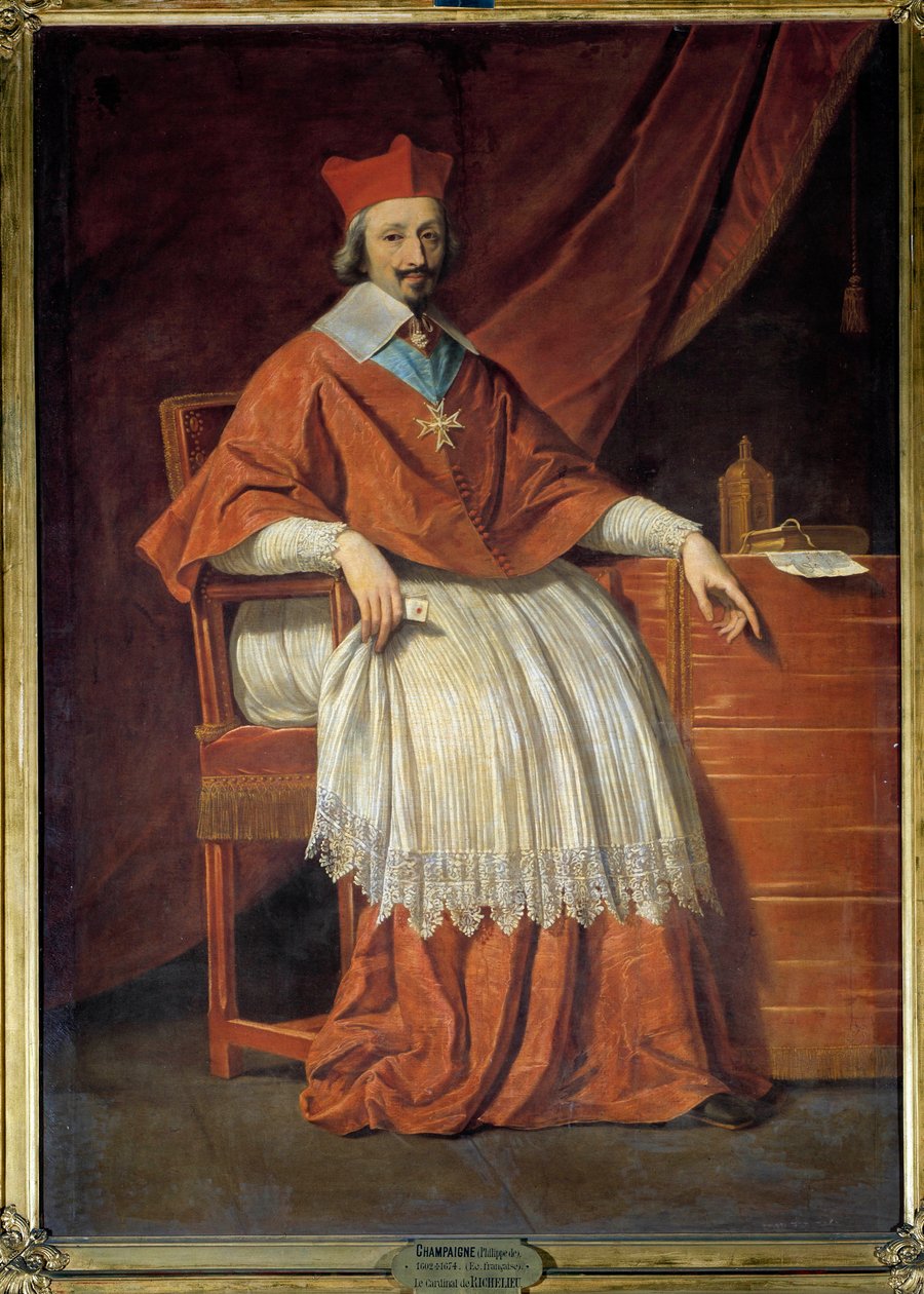 Full-length portrait of Cardinal de Richelieu (1585-1642). Painting by ...