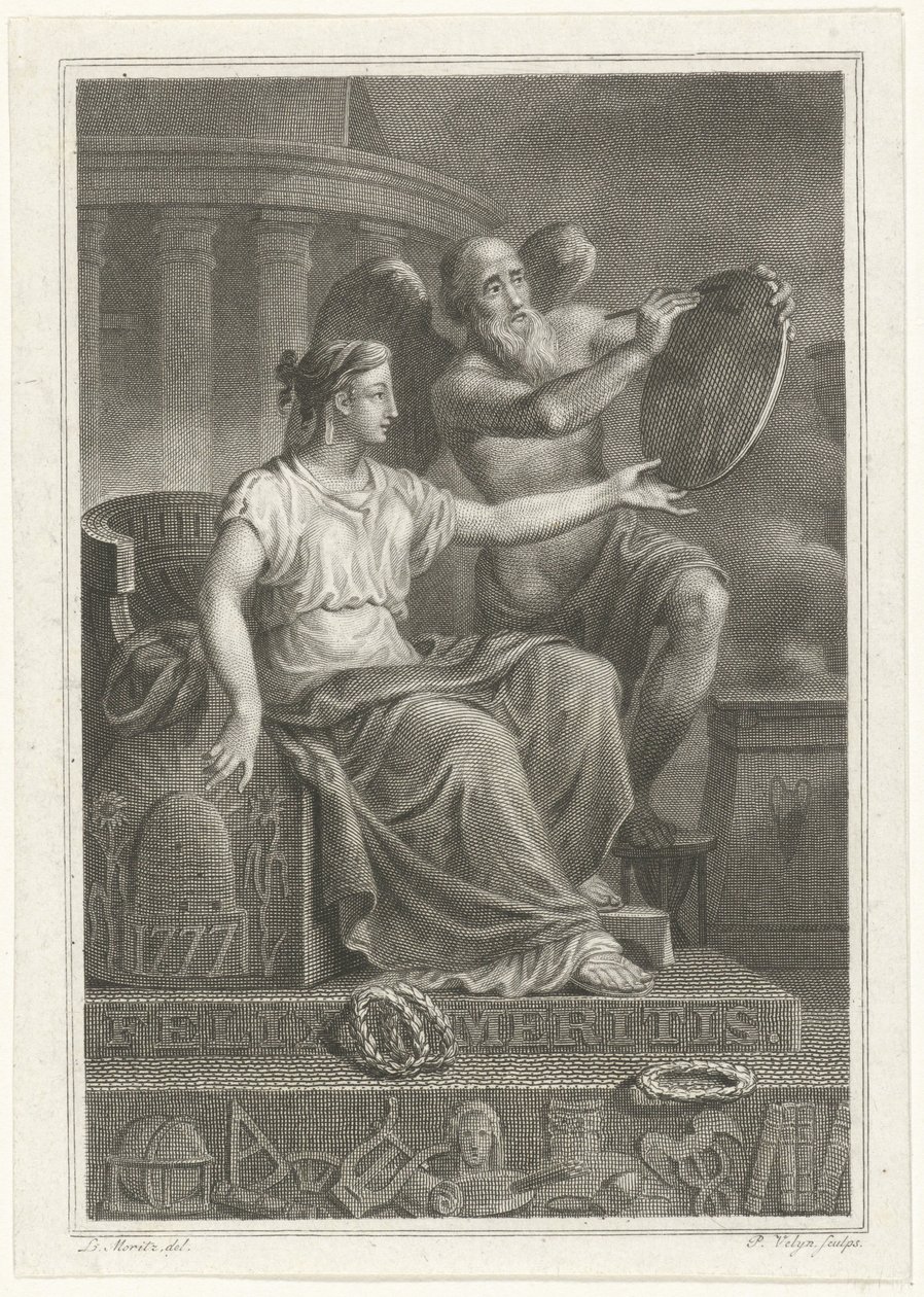 Allegorical representation of the 50th anniversary of Felix Meritis, 1827 by Philippus Velijn