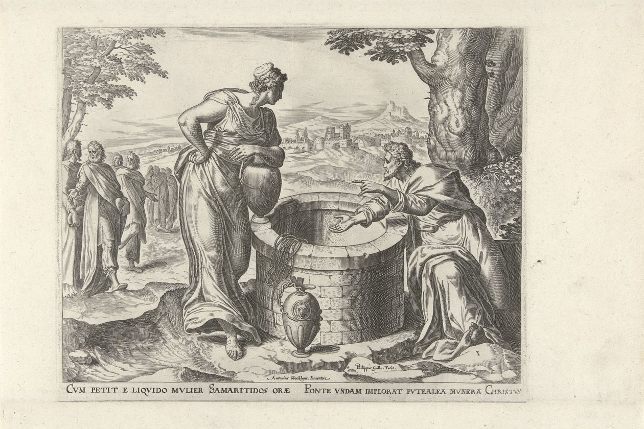 Christ and the Samaritan Woman at the Well by Philips Galle