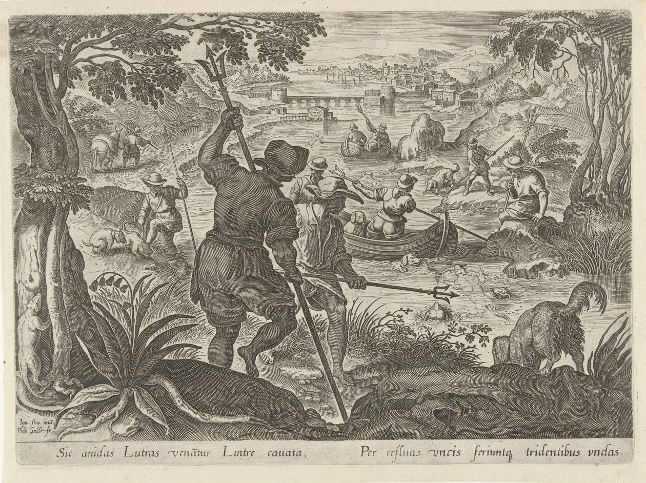 Otter Hunt by Philips Galle