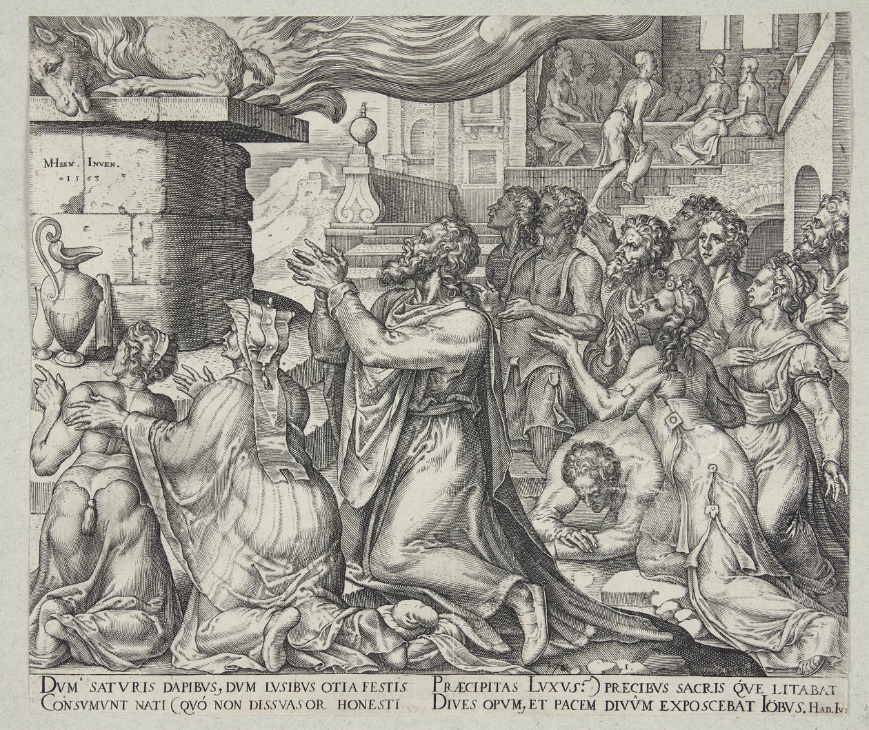 Job Sacrificing for the Sins of His Children by Philips Galle