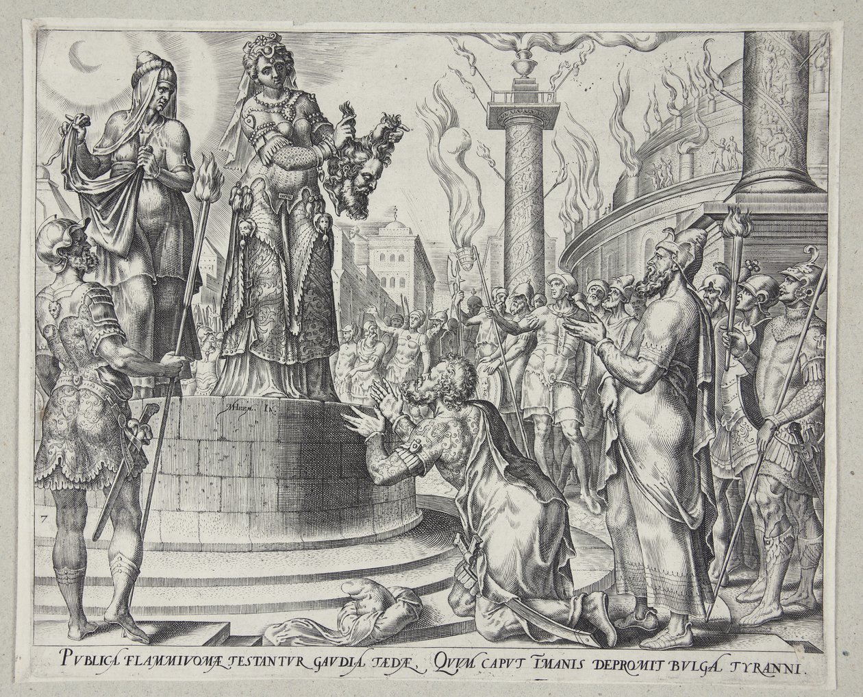 Judith Displaying the Head of Holofernes to the People of Bethulia by Philips Galle