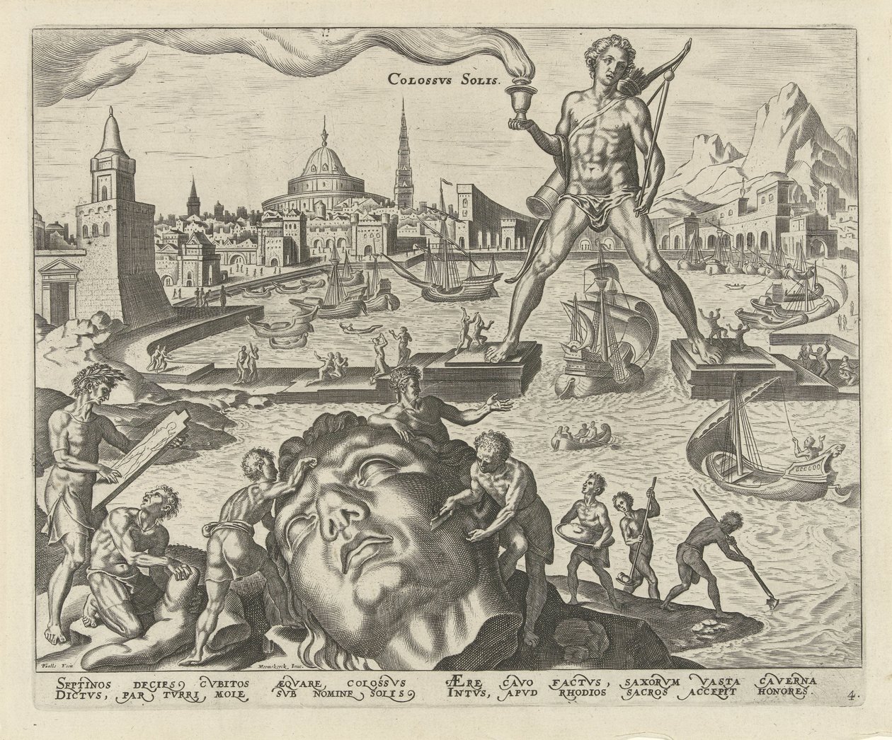 Colossus of Rhodes by Philips Galle