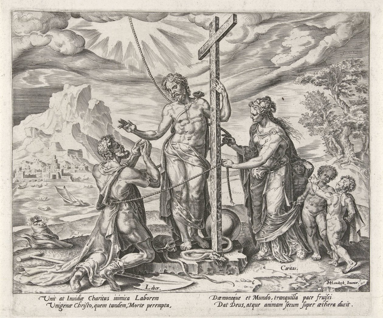 After Death, Labor is Rewarded with the Love of Christ by Philips Galle