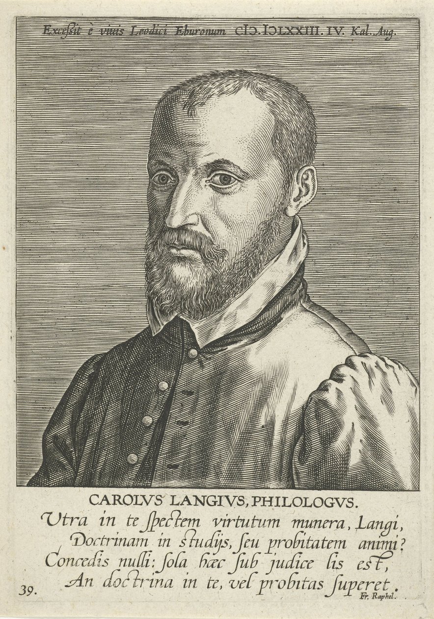 Portrait of Charles de Langhe by Philips Galle