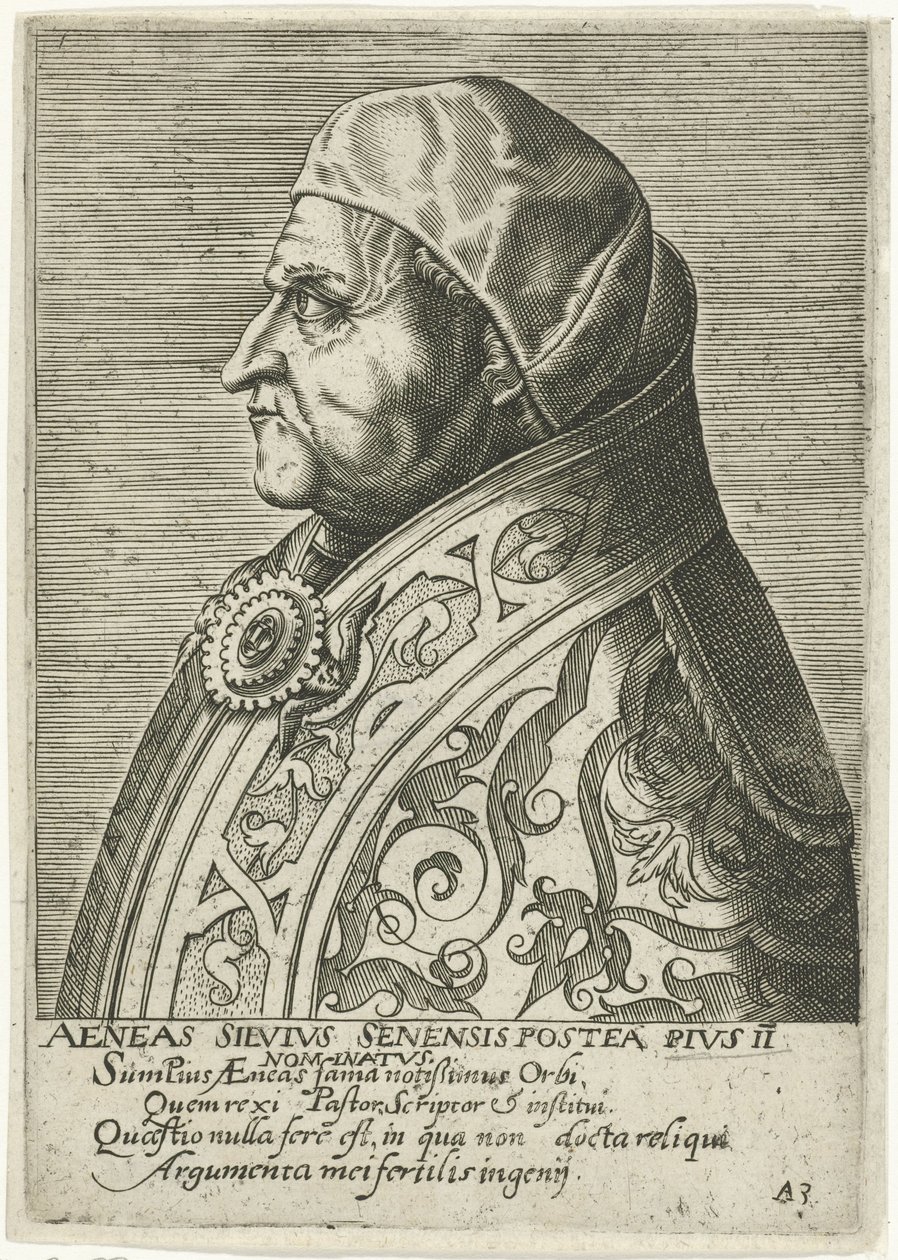 Portrait of Pope Pius II by Philips Galle