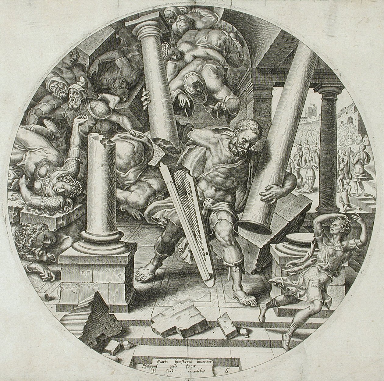 Samson Destroying the Temple by Philips Galle