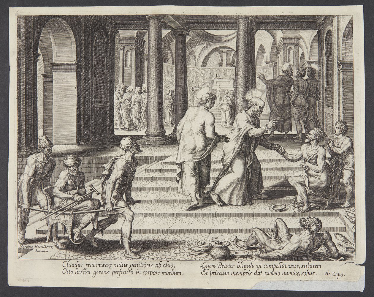 St. Peter Healing the Lame at the Beautiful Gate by Philips Galle