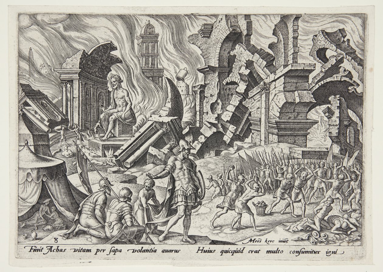 The Destruction of Ai and the Stoning of Achan by Philips Galle