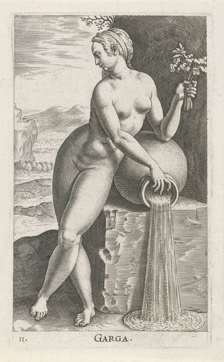Water Nymph Garga by Philips Galle