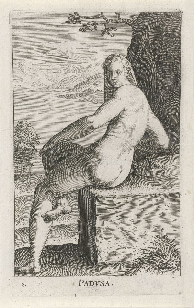 Water Nymph Padusa (River and Water Nymphs) by Philips Galle
