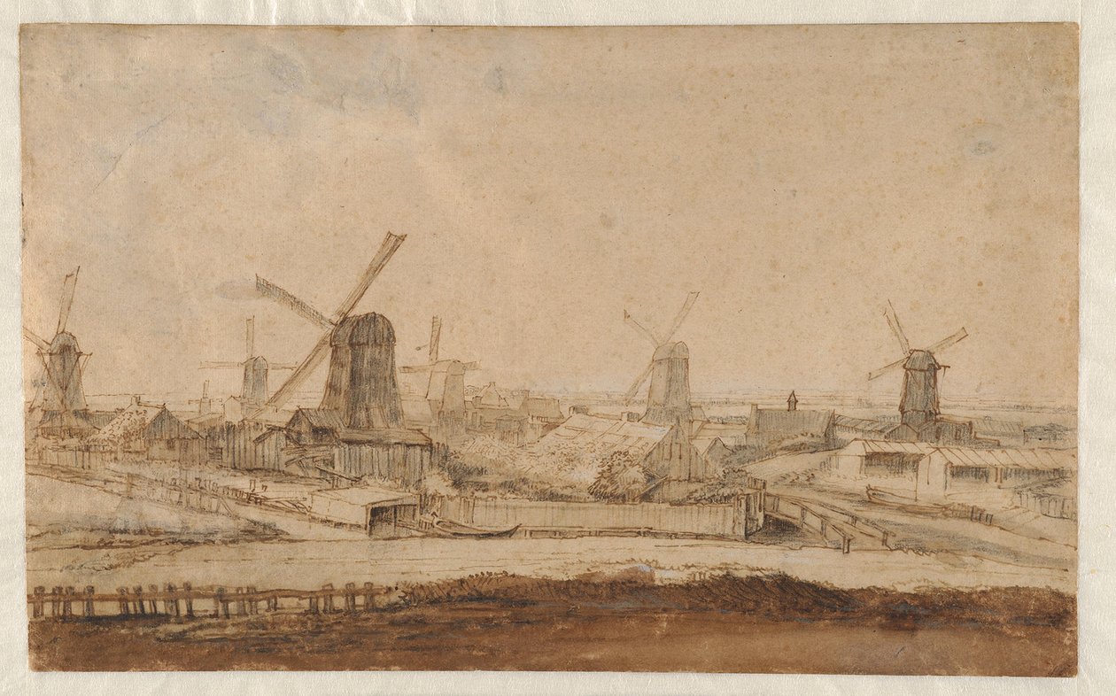 Sawmills Outside the Raampoort by Philips Koninck