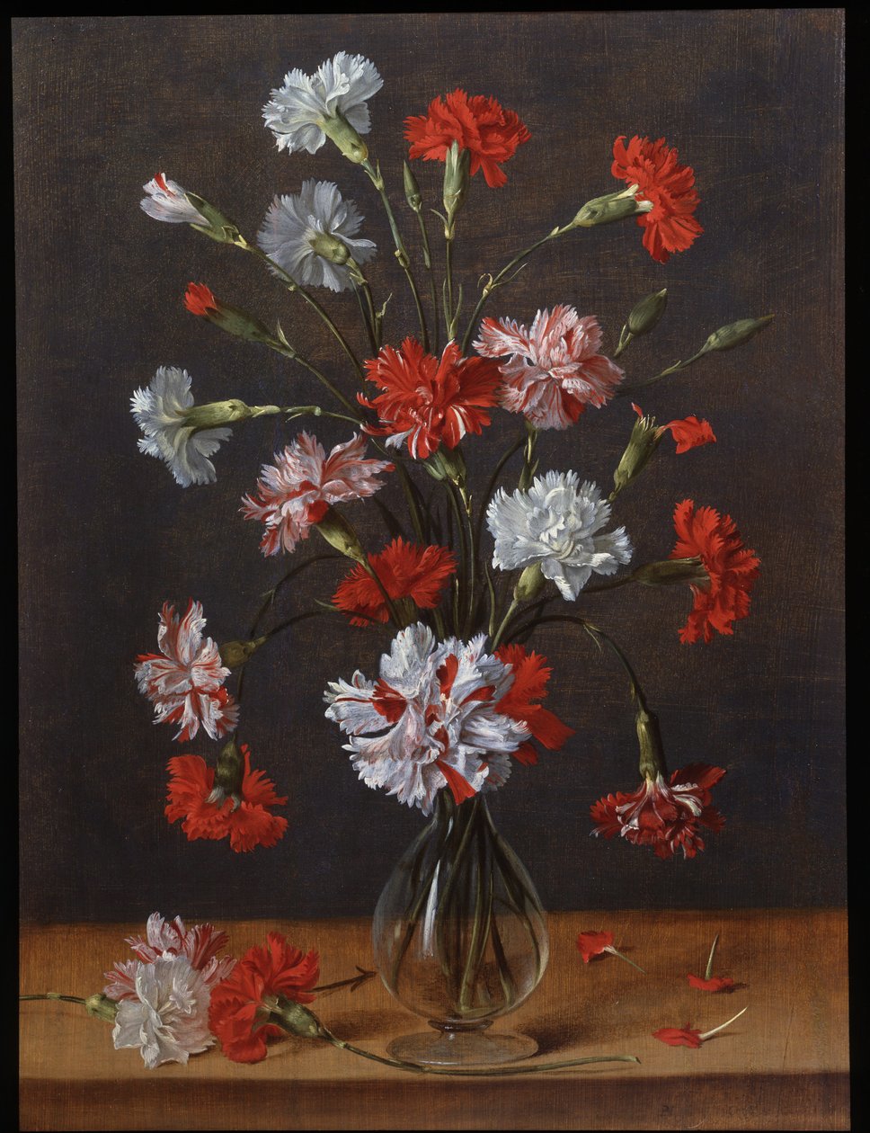 A Bouquet of Carnations in a Glass Vase, c.1600-1700 by Phillipe de Marlier