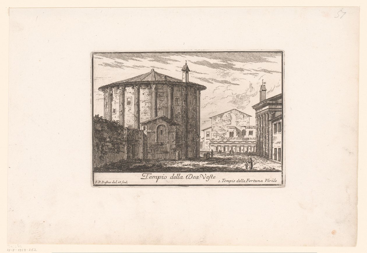 View of the Temple of Vesta (series: Views of Ancient and Modern Rome) by Philothée Francois Duflos