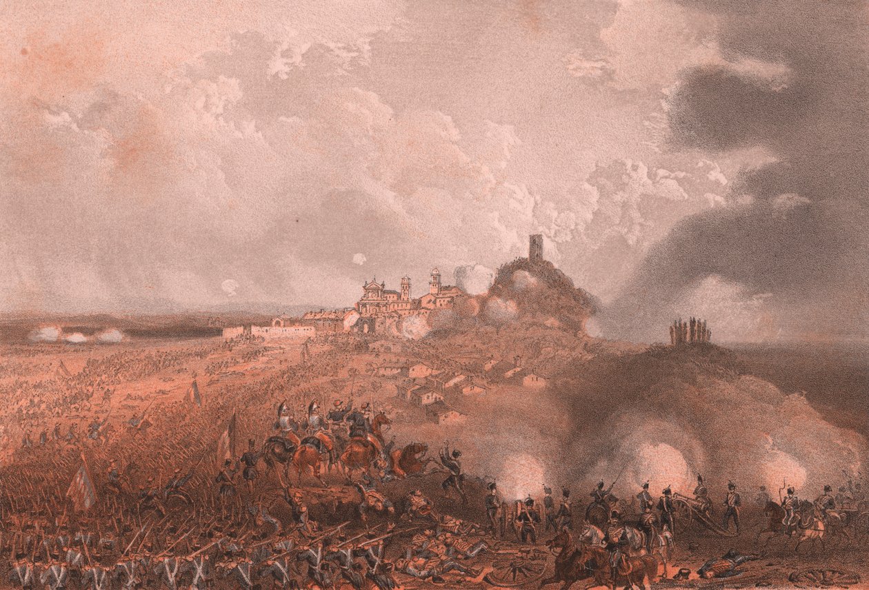 Attack by French at Solferino, Lombardy by Blaise Nicolas Le Sueur