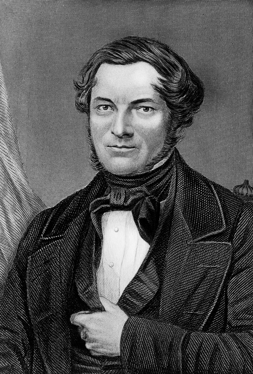 Portrait of Robert Wilhelm Eberhard Bunsen, German chemist and physicist, engraving by Blaise Nicolas Le Sueur