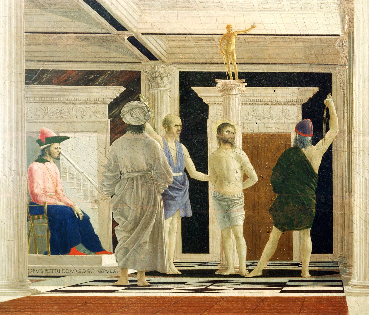 Flagellation of Christ (detail) by Piero della Francesca