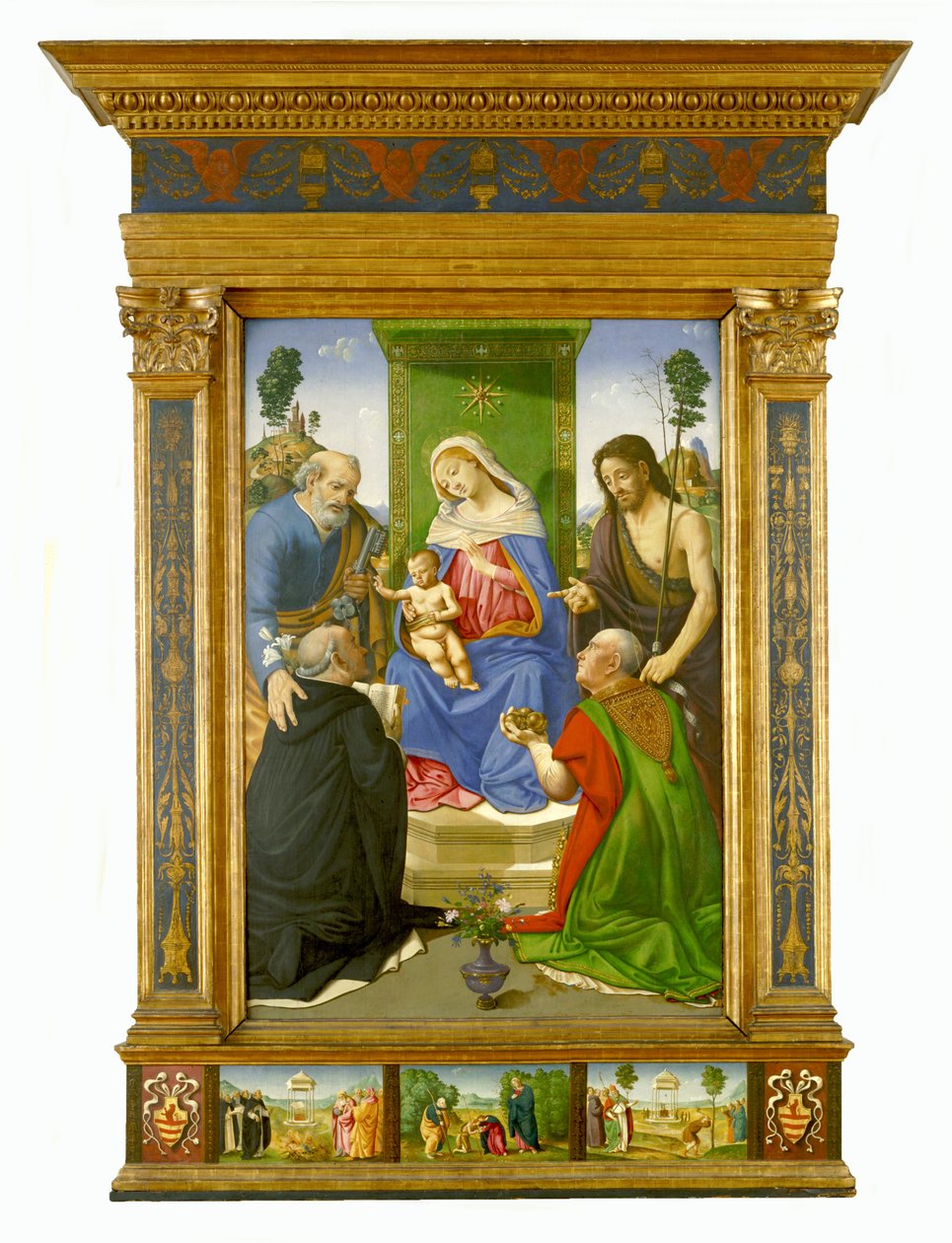 Madonna and Child Enthroned with Saints Peter, John the Baptist, Dominic and Nicholas of Bari (c.1481-85) by Piero di Cosimo