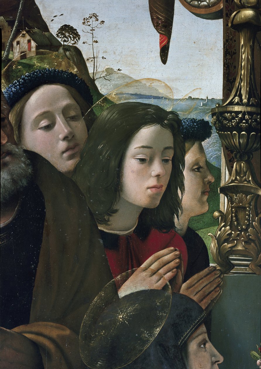 Virgin and Child on the throne surrounded by saints (detail) by Piero di Cosimo