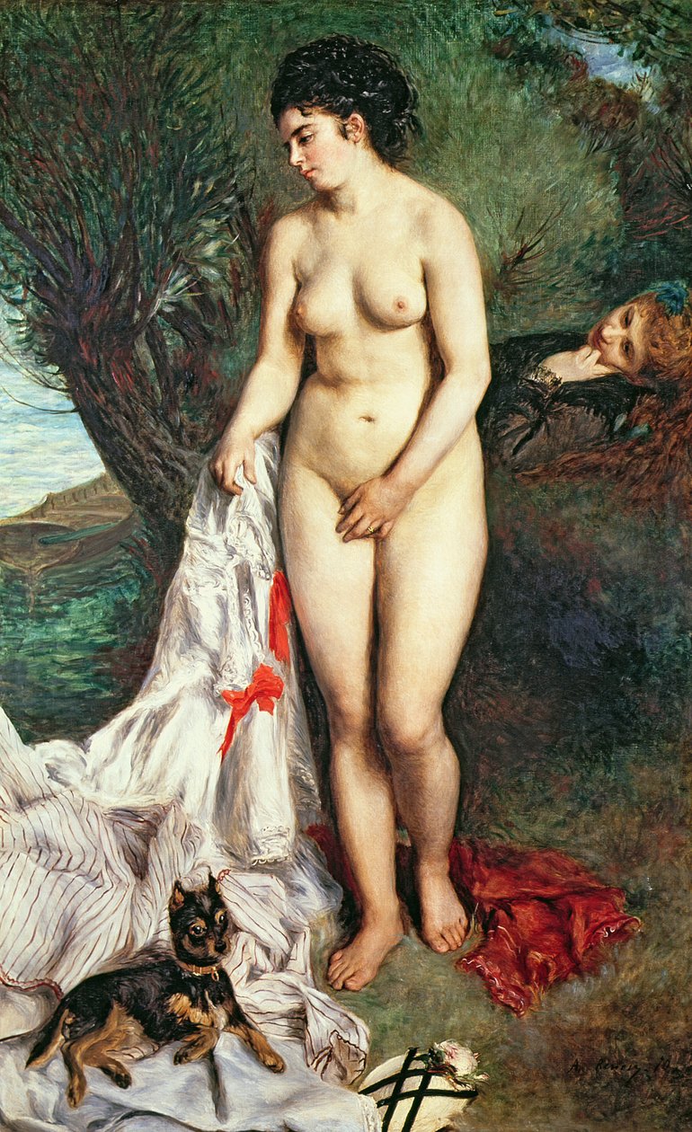 Bather with a Griffon Dog by Pierre-Auguste Renoir