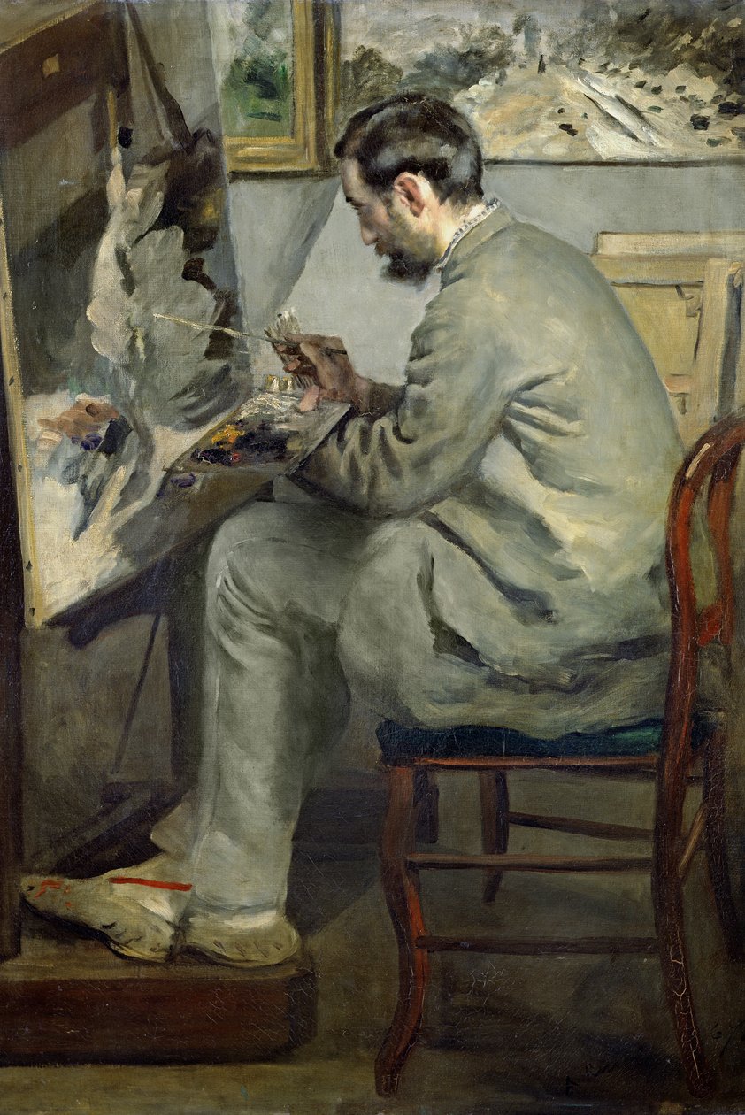 Frederic Bazille at his Easel, 1867 by Pierre-Auguste Renoir