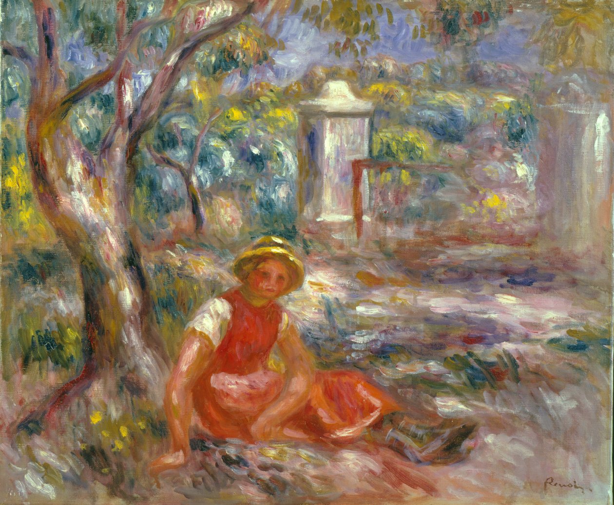 Girl at Gate, c.1914 by Pierre Auguste Renoir