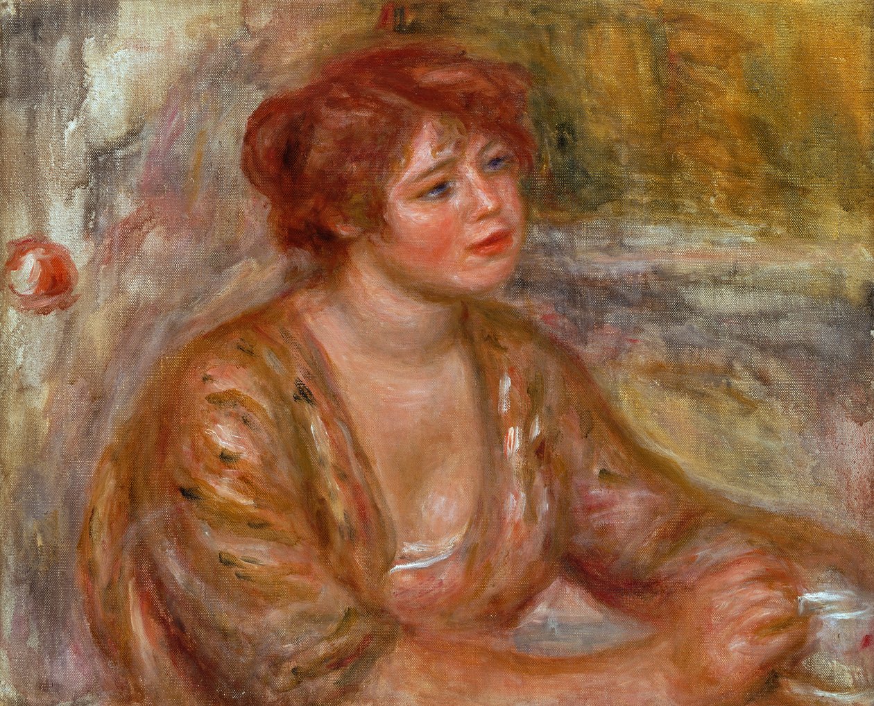The Cup of Coffee, Portrait of Andree (called Dede) 1917 by Pierre Auguste Renoir