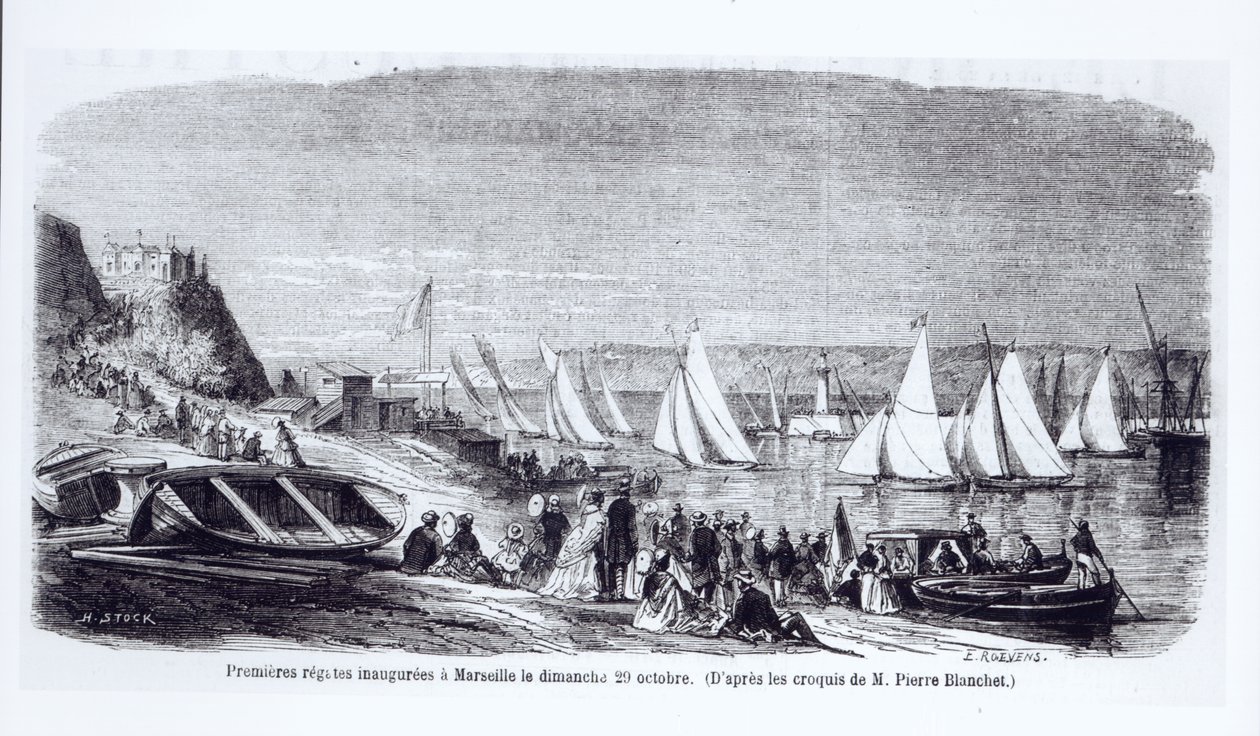 The First Regattas at Marseilles, from Le Monde Illustre by Pierre Blanchet