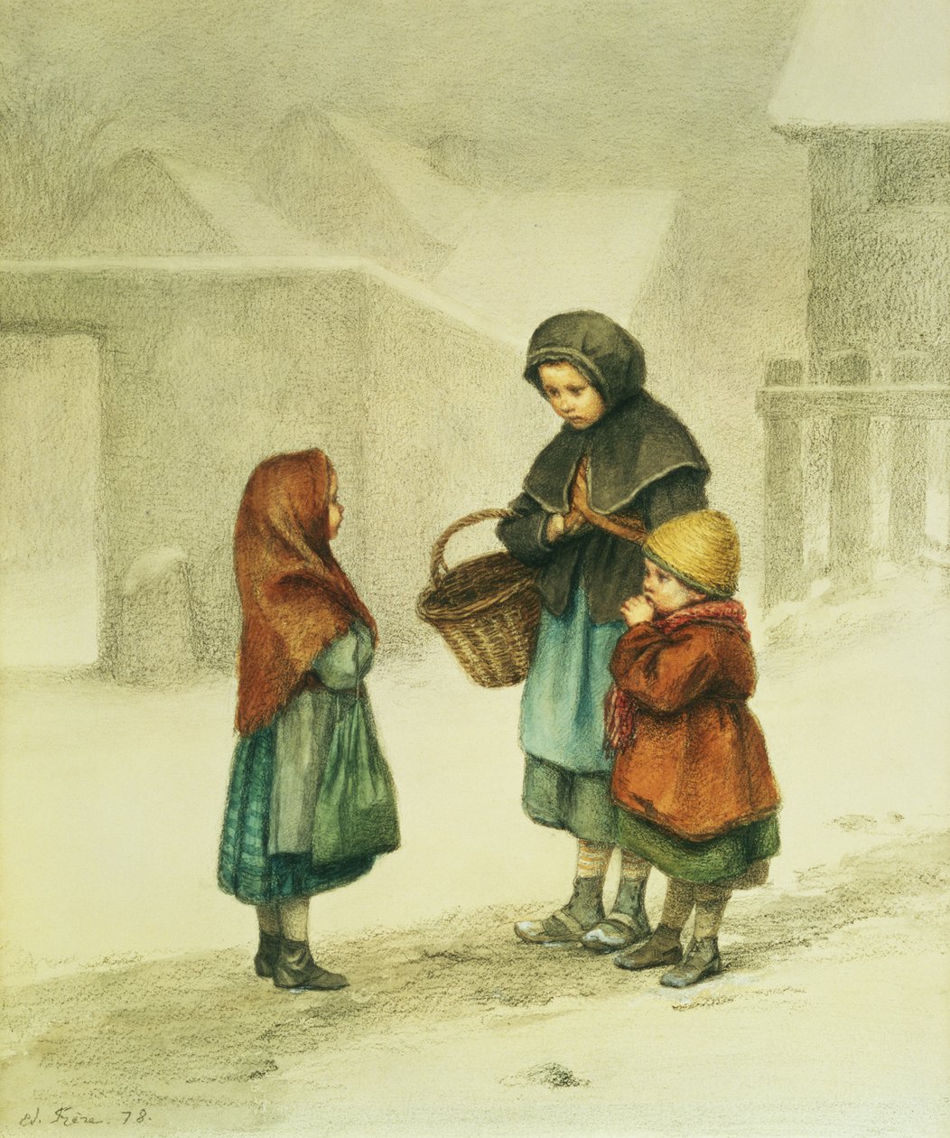 Conversation in the Snow by Pierre Edouard Frere
