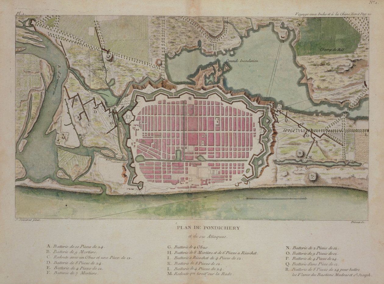 Plan of Pondicherry, from 
