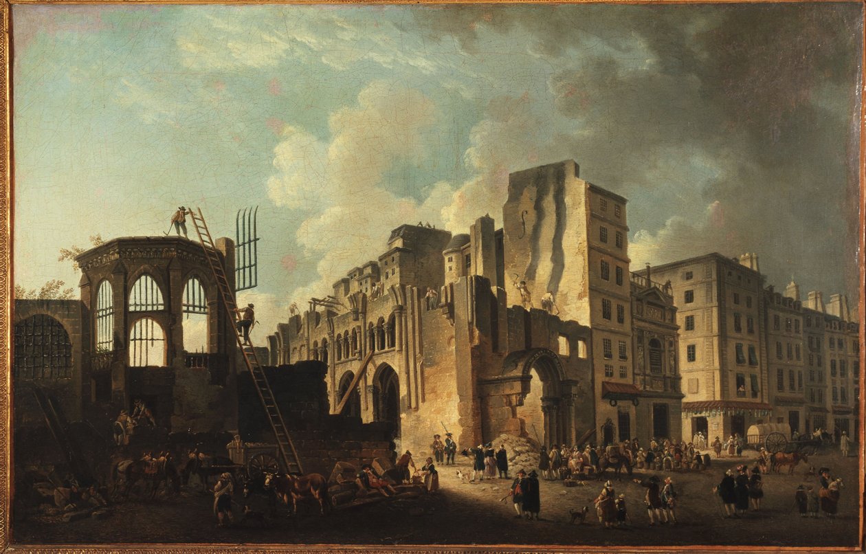 The demolition of the Church of the Holy Innocents, rue Saint-Denis, circa 1787 by Pierre-Antoine Demachy