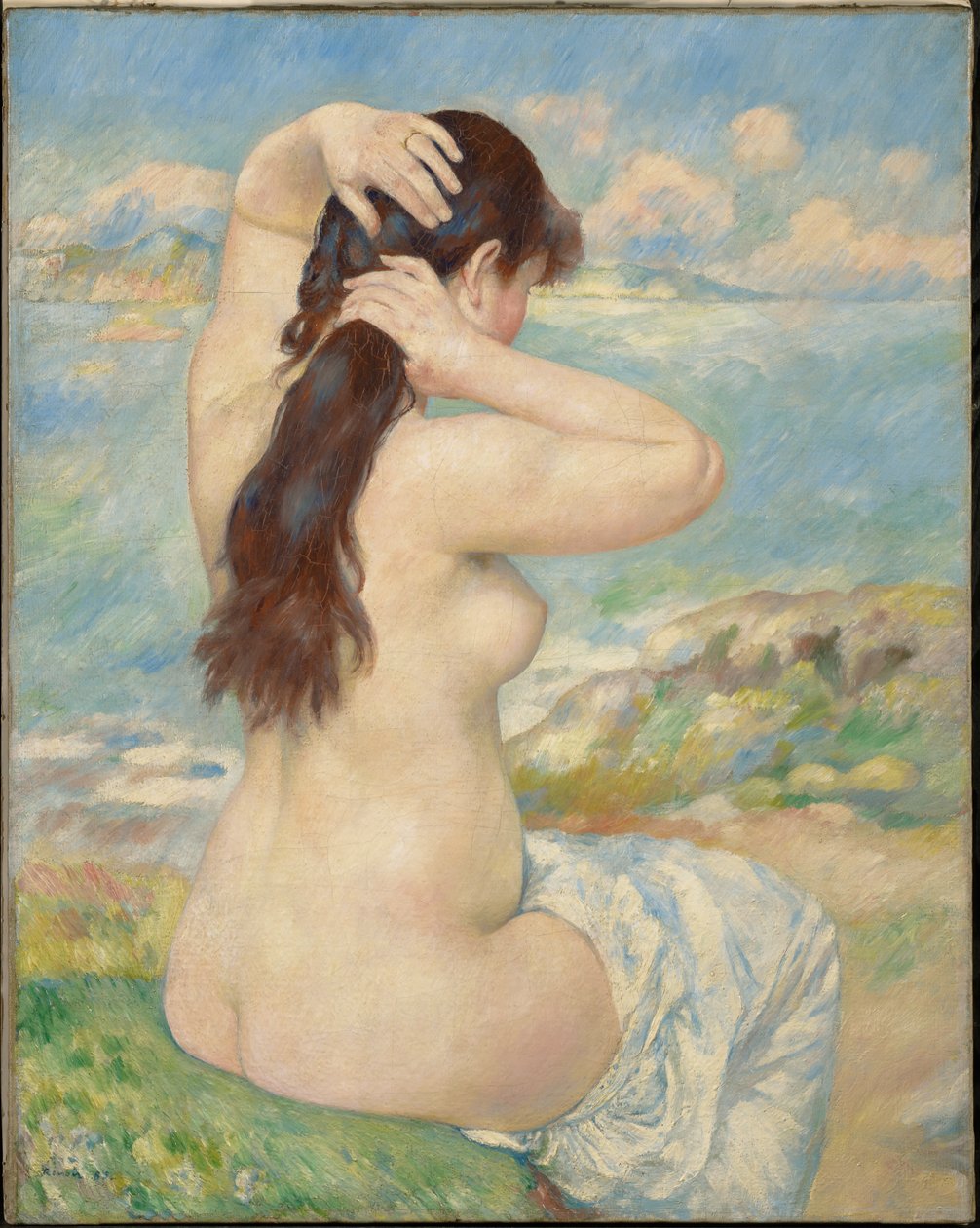 Bather Arranging Her Hair by Pierre-Auguste Renoir
