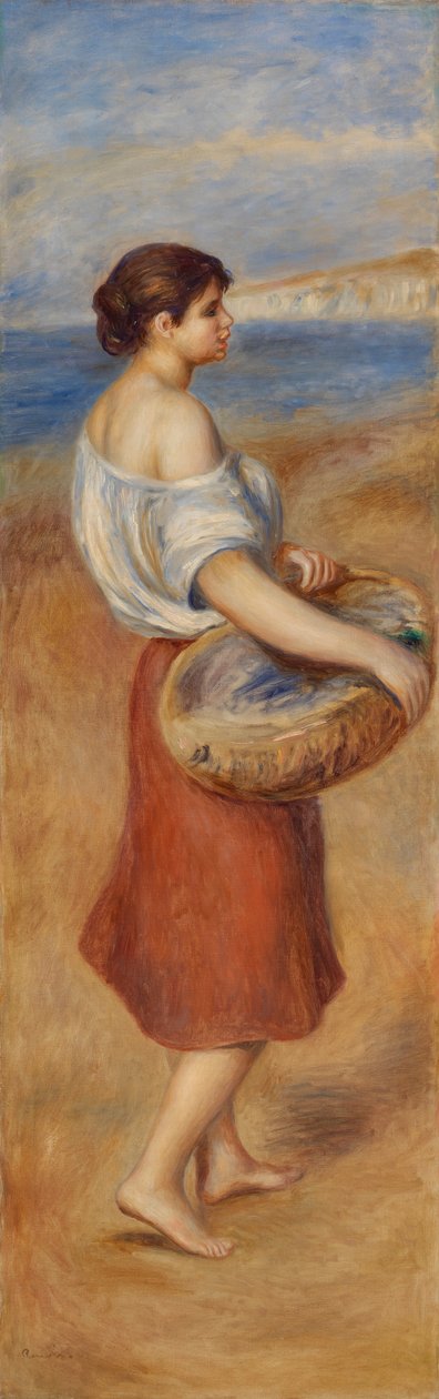 Girl with Basket of Fish by Pierre-Auguste Renoir