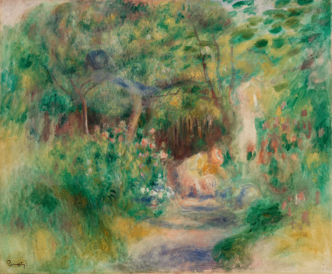 Landscape with Woman Gardening by Pierre-Auguste Renoir