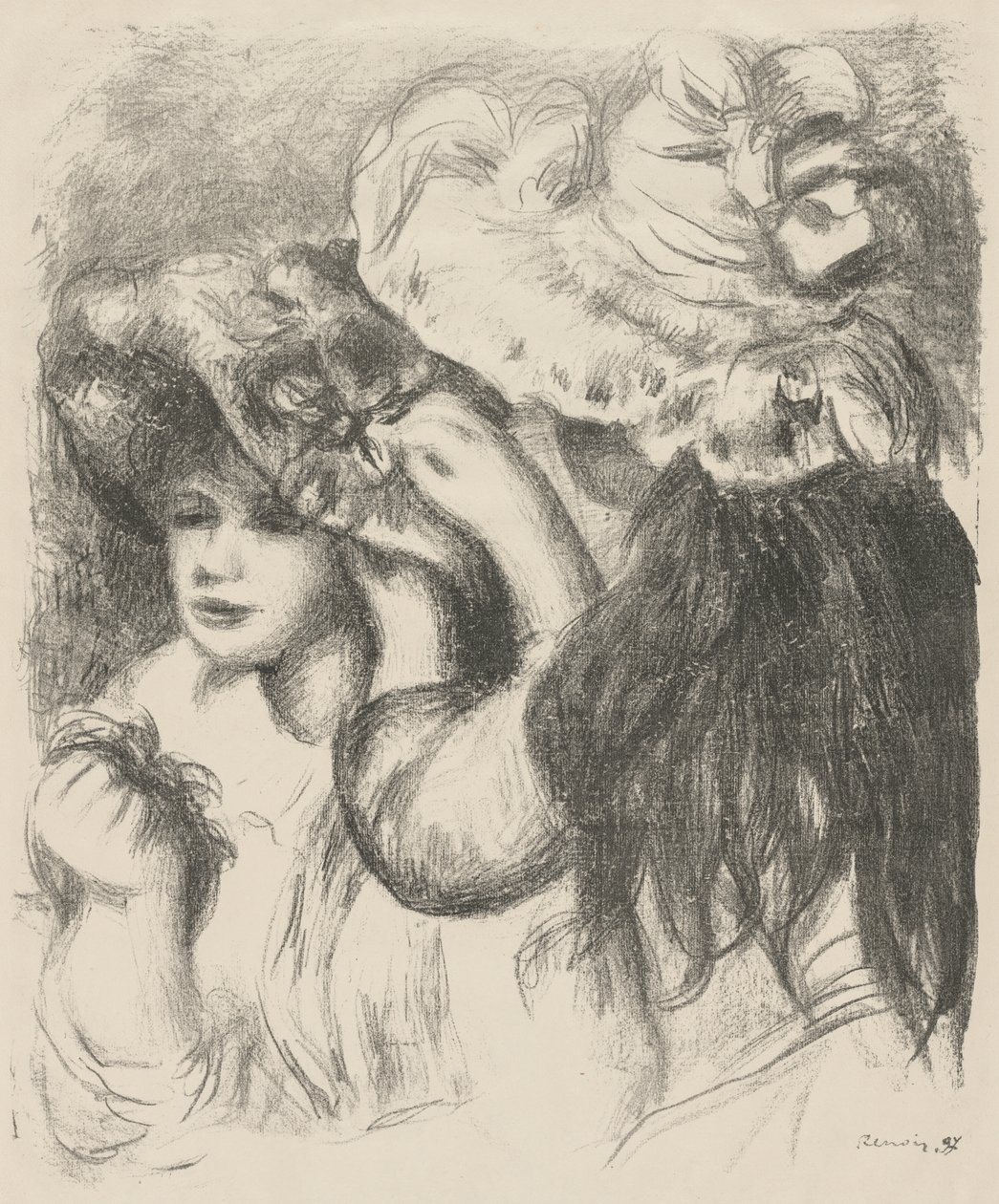 Pinning the Hat by Pierre-Auguste Renoir
