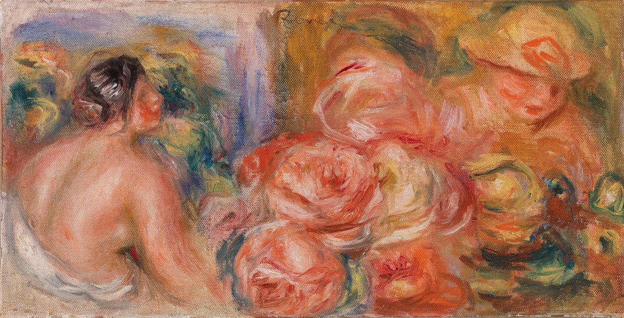Roses and Small Nude by Pierre-Auguste Renoir