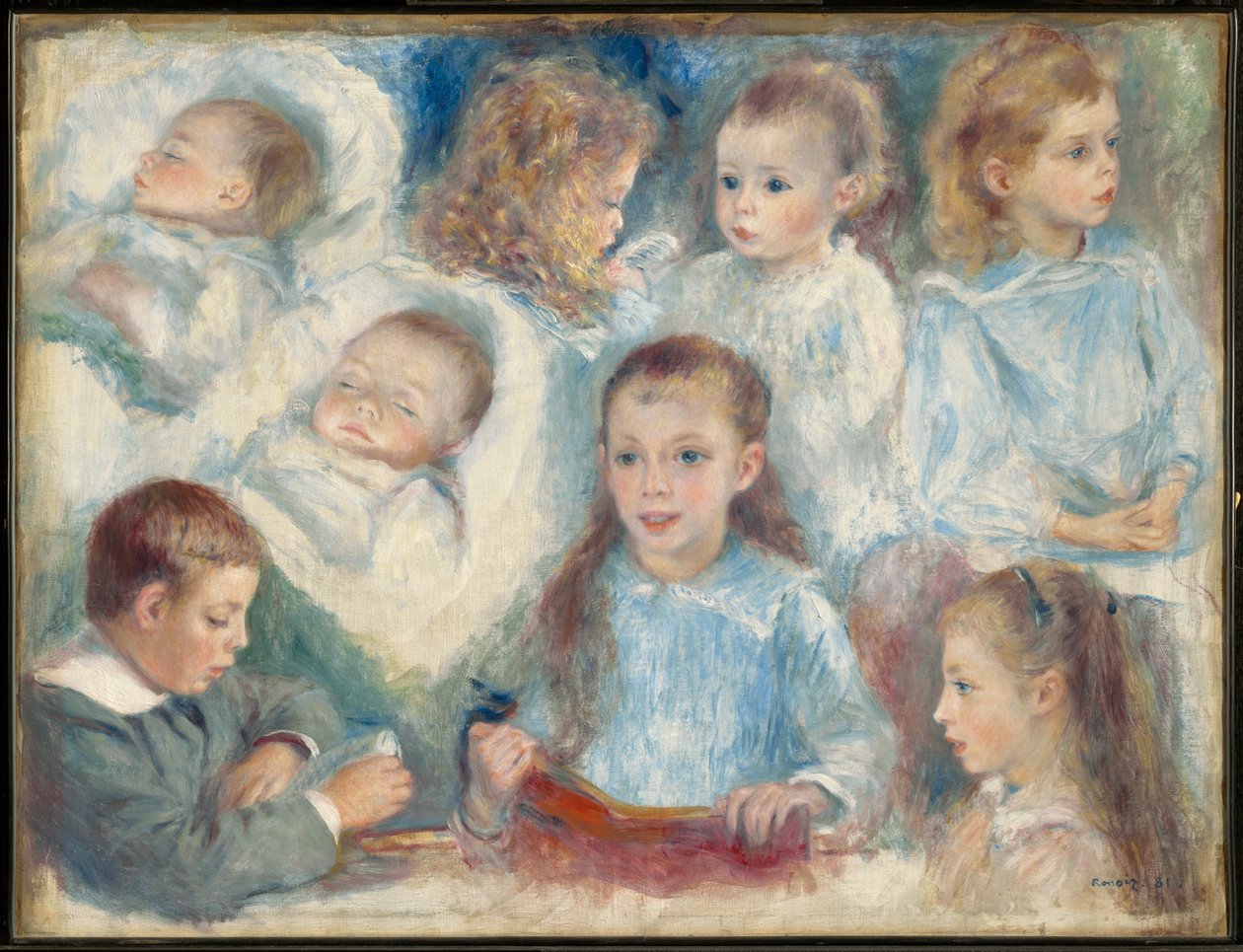 Sketches of Heads (The Berard Children) by Pierre-Auguste Renoir