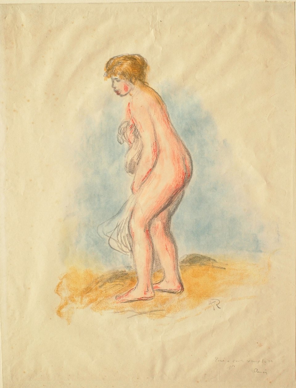 Standing Female Bather by Pierre-Auguste Renoir